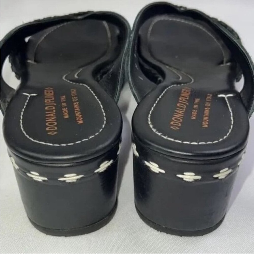 DONALD J PLINER System Leather Wedge Sandal Black Sz 6 EUC - Picture 5 of 5